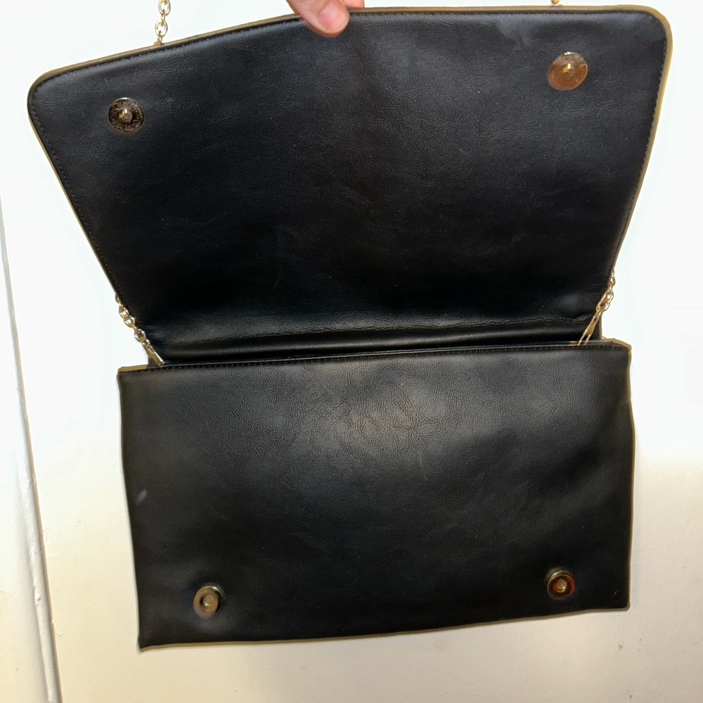Studded Black Purse With Gold Chain - Picture 2 of 6